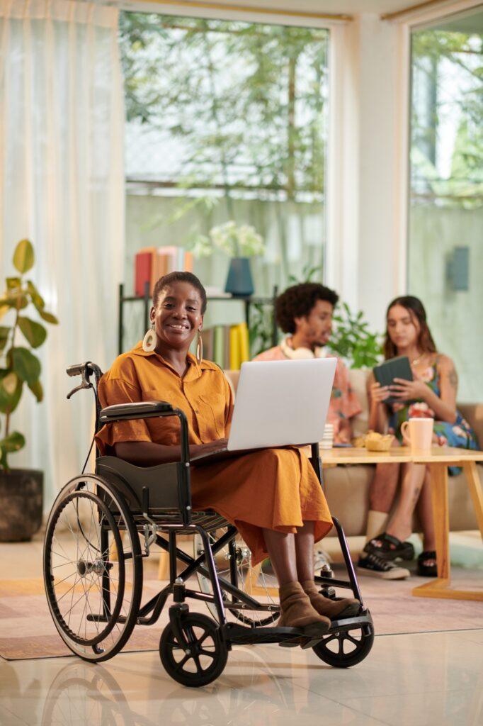 Woman with Disability Meeting with Coworkers